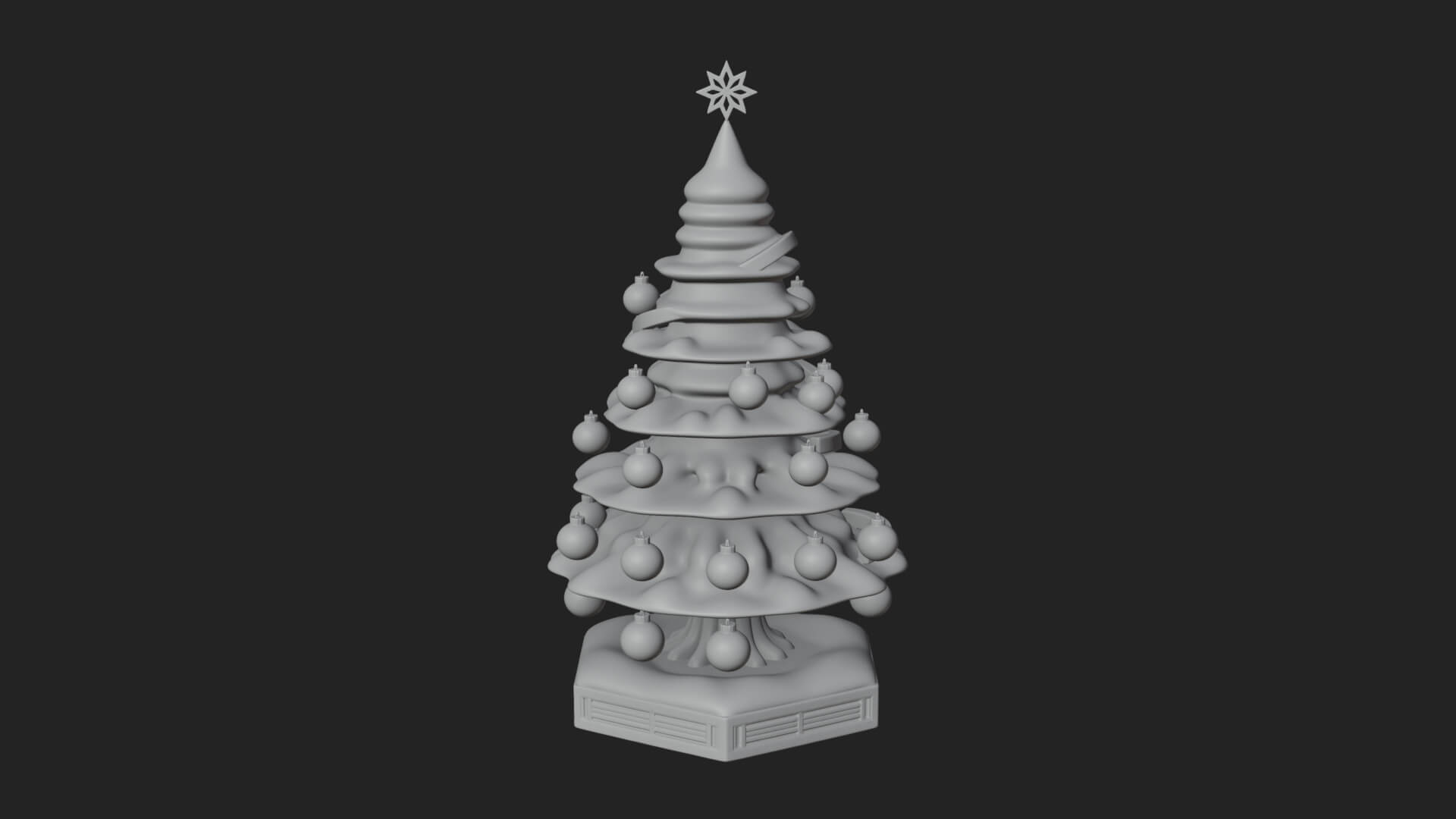 Decorated Christmas Tree Model Design 19 3D Print Model 3D Model