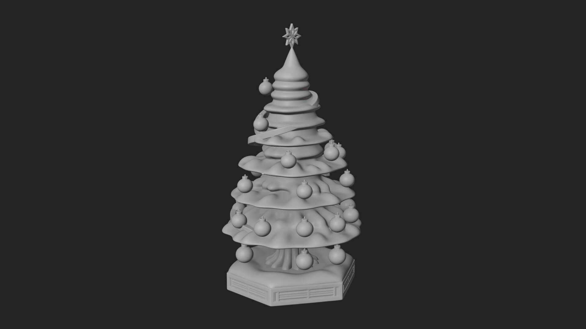 Decorated Christmas Tree Model Design 19 3D Print Model 3D Model