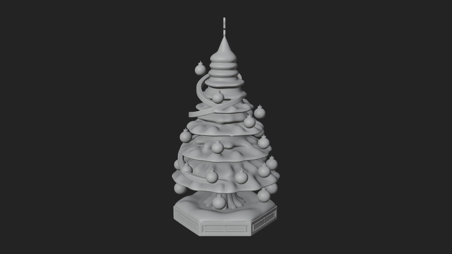 Decorated Christmas Tree Model Design 19 3D Print Model 3D Model