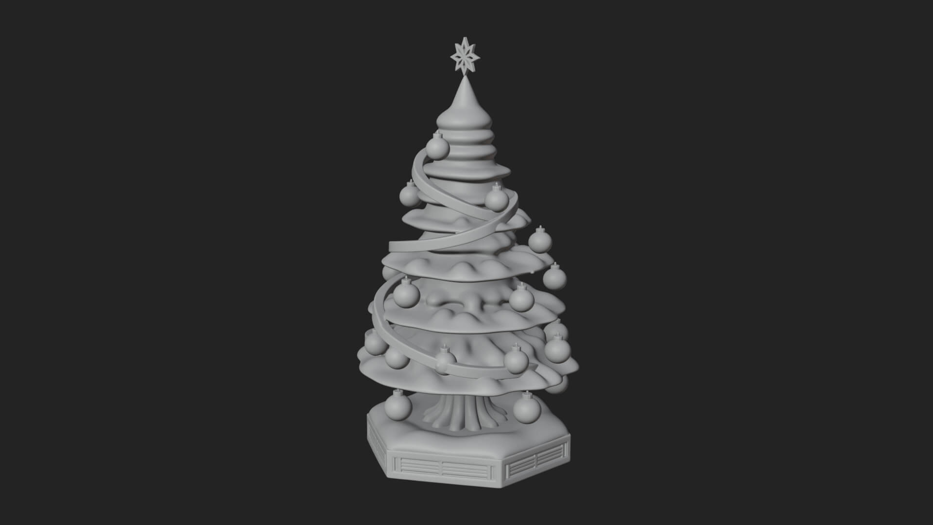 Decorated Christmas Tree Model Design 19 3D Print Model 3D Model