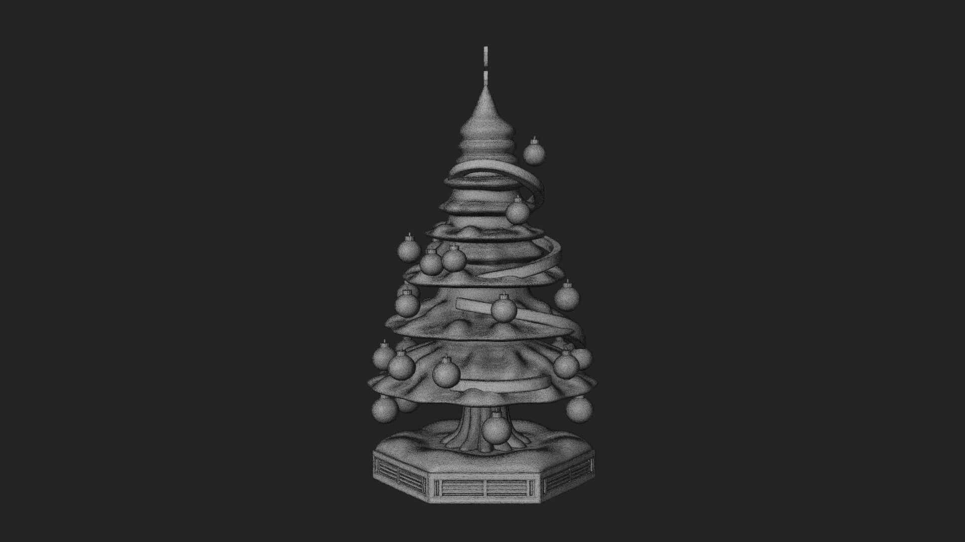 Decorated Christmas Tree Model Design 19 3D Print Model 3D Model