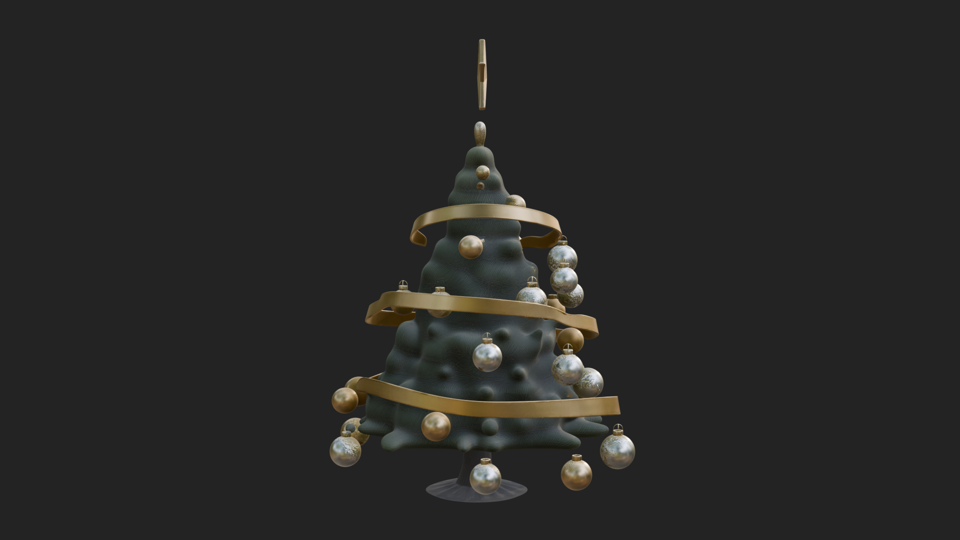 Decorated Christmas Tree Model Design 2 3D Print Model 3D Model