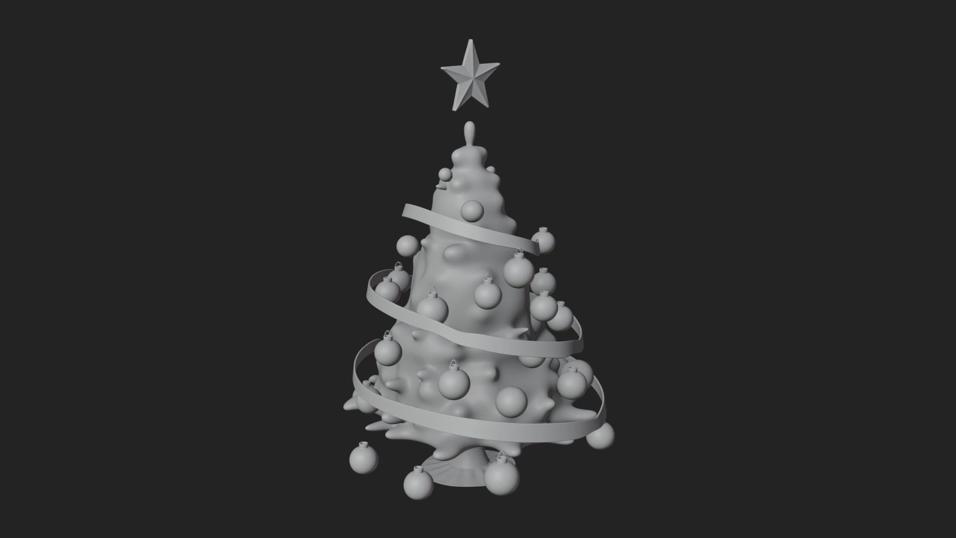 Decorated Christmas Tree Model Design 2 3D Print Model 3D Model