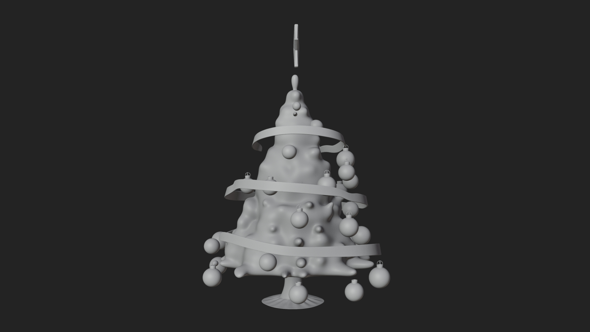 Decorated Christmas Tree Model Design 2 3D Print Model 3D Model