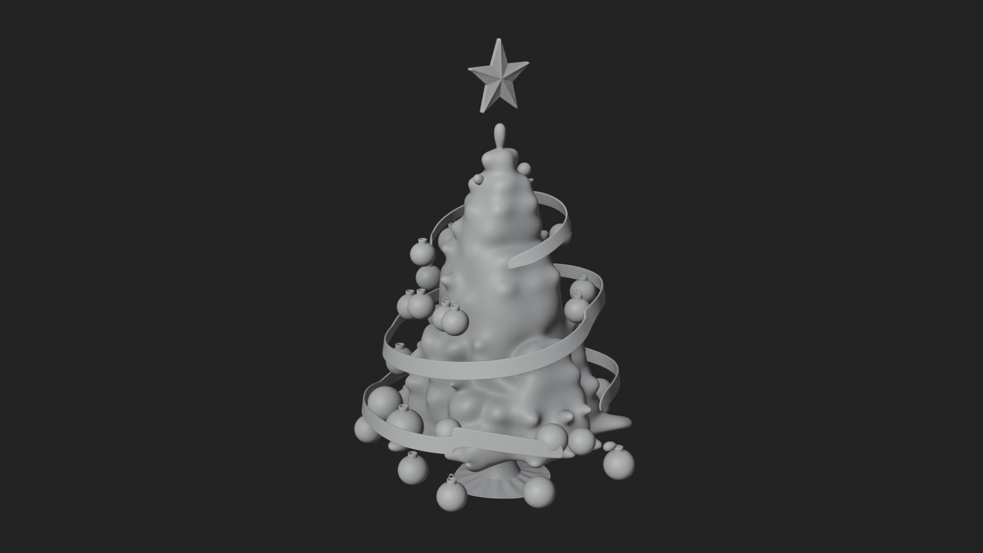 Decorated Christmas Tree Model Design 2 3D Print Model 3D Model