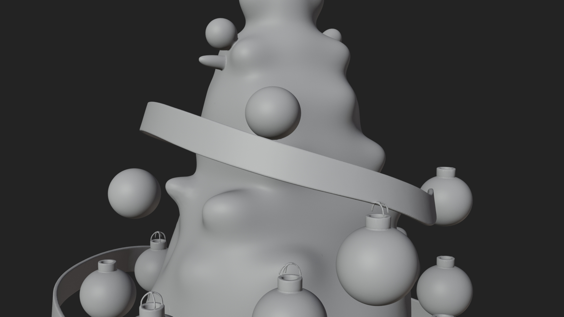 Decorated Christmas Tree Model Design 2 3D Print Model 3D Model