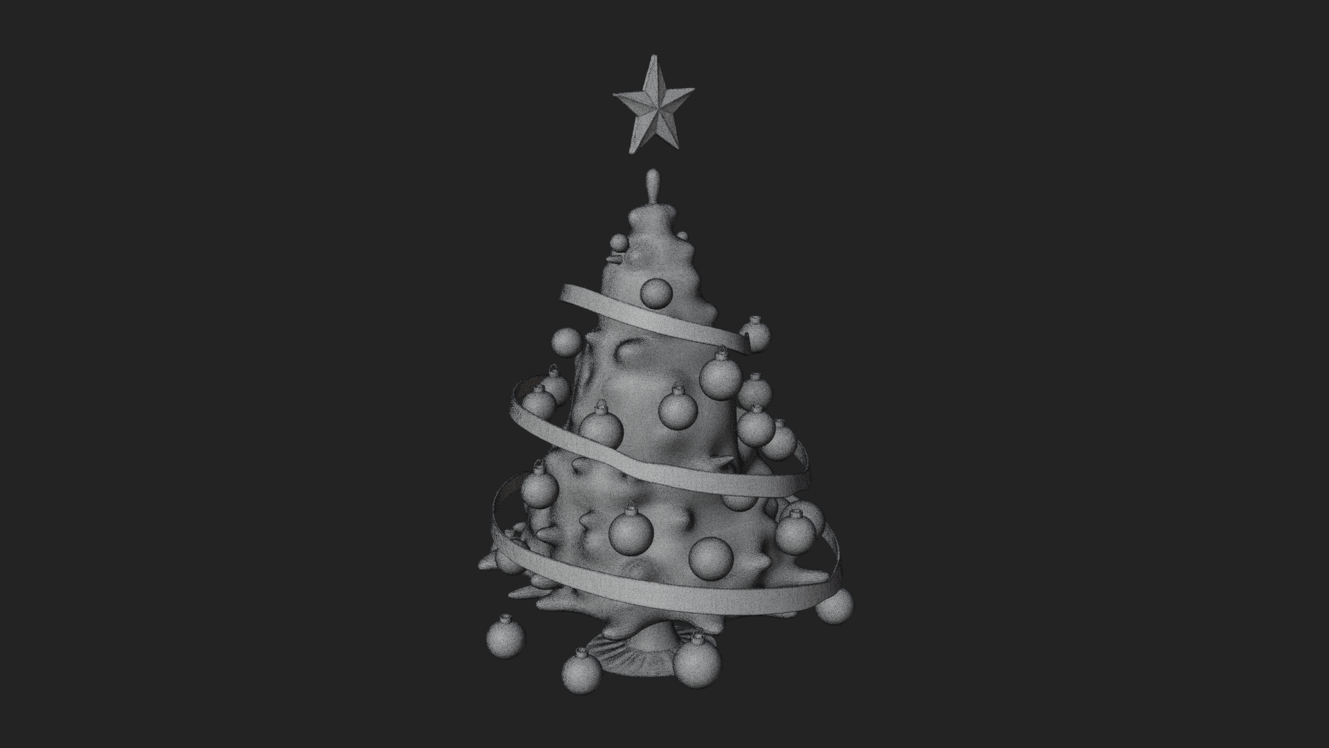 Decorated Christmas Tree Model Design 2 3D Print Model 3D Model