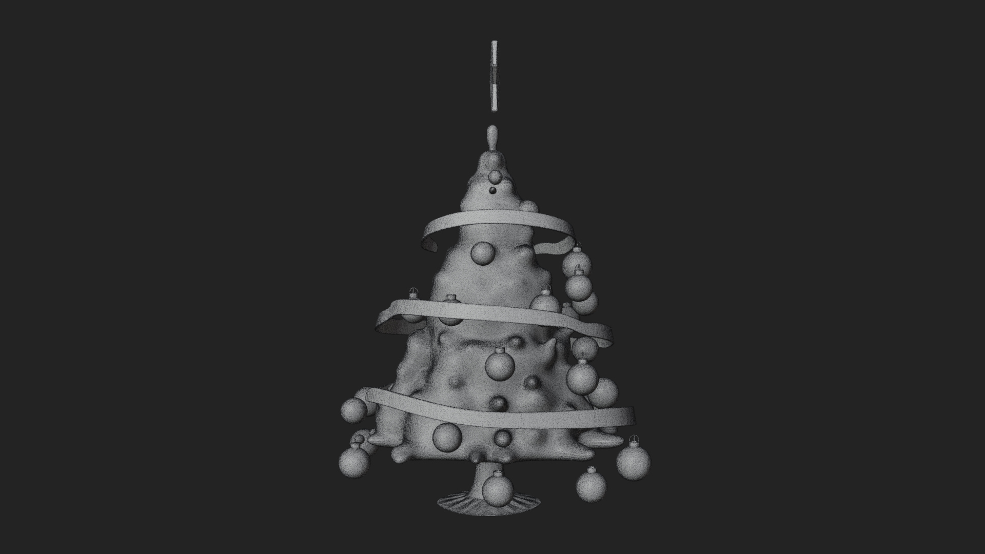 Decorated Christmas Tree Model Design 2 3D Print Model 3D Model