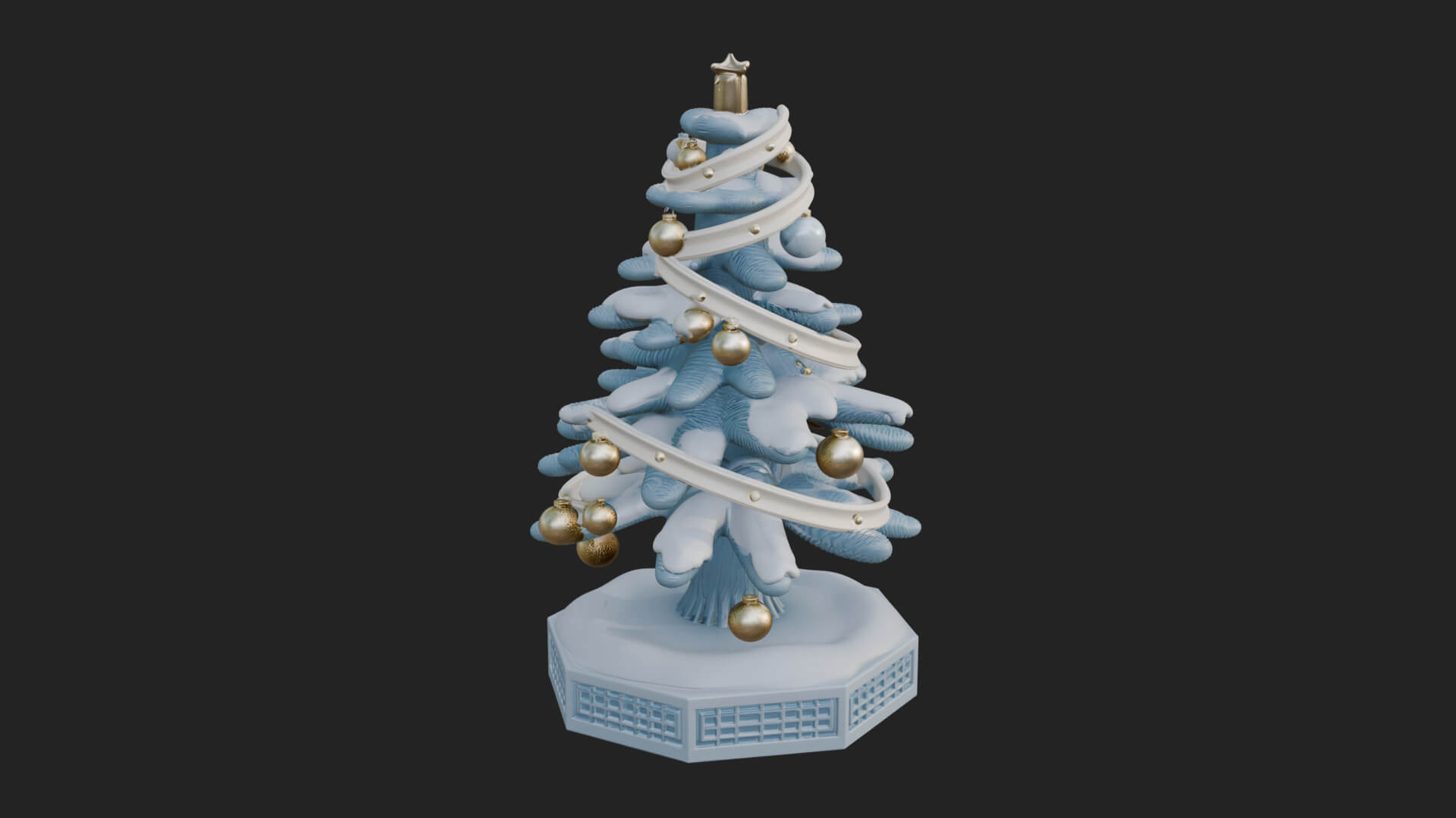 Decorated Christmas Tree Model Design 20 3D Print Model 3D Model