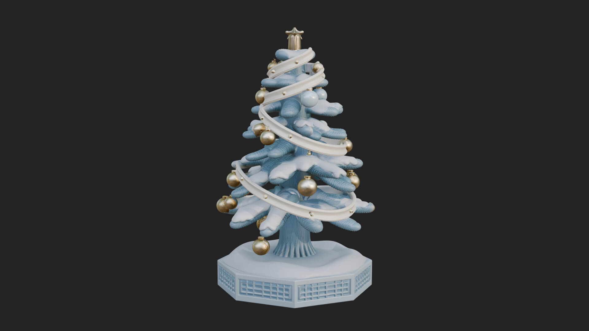 Decorated Christmas Tree Model Design 20 3D Print Model 3D Model