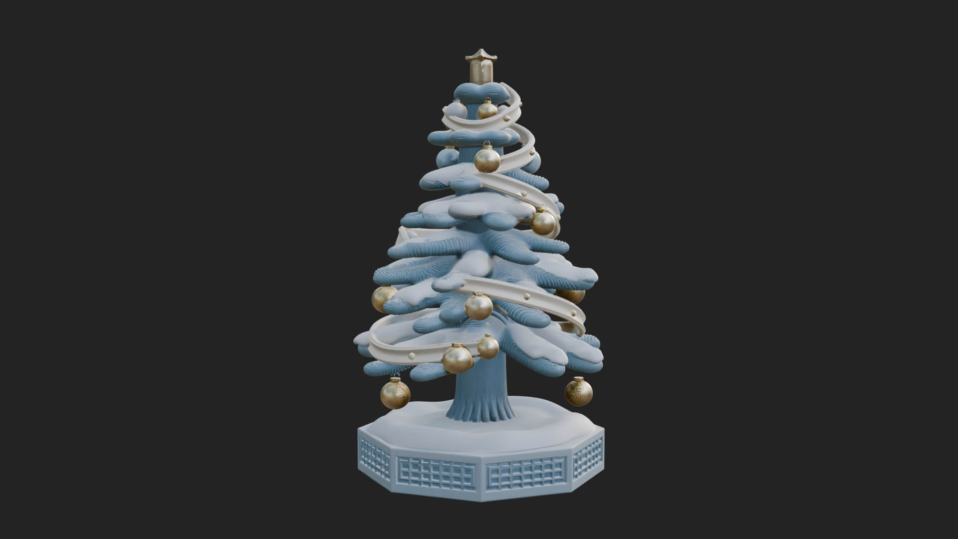 Decorated Christmas Tree Model Design 20 3D Print Model 3D Model
