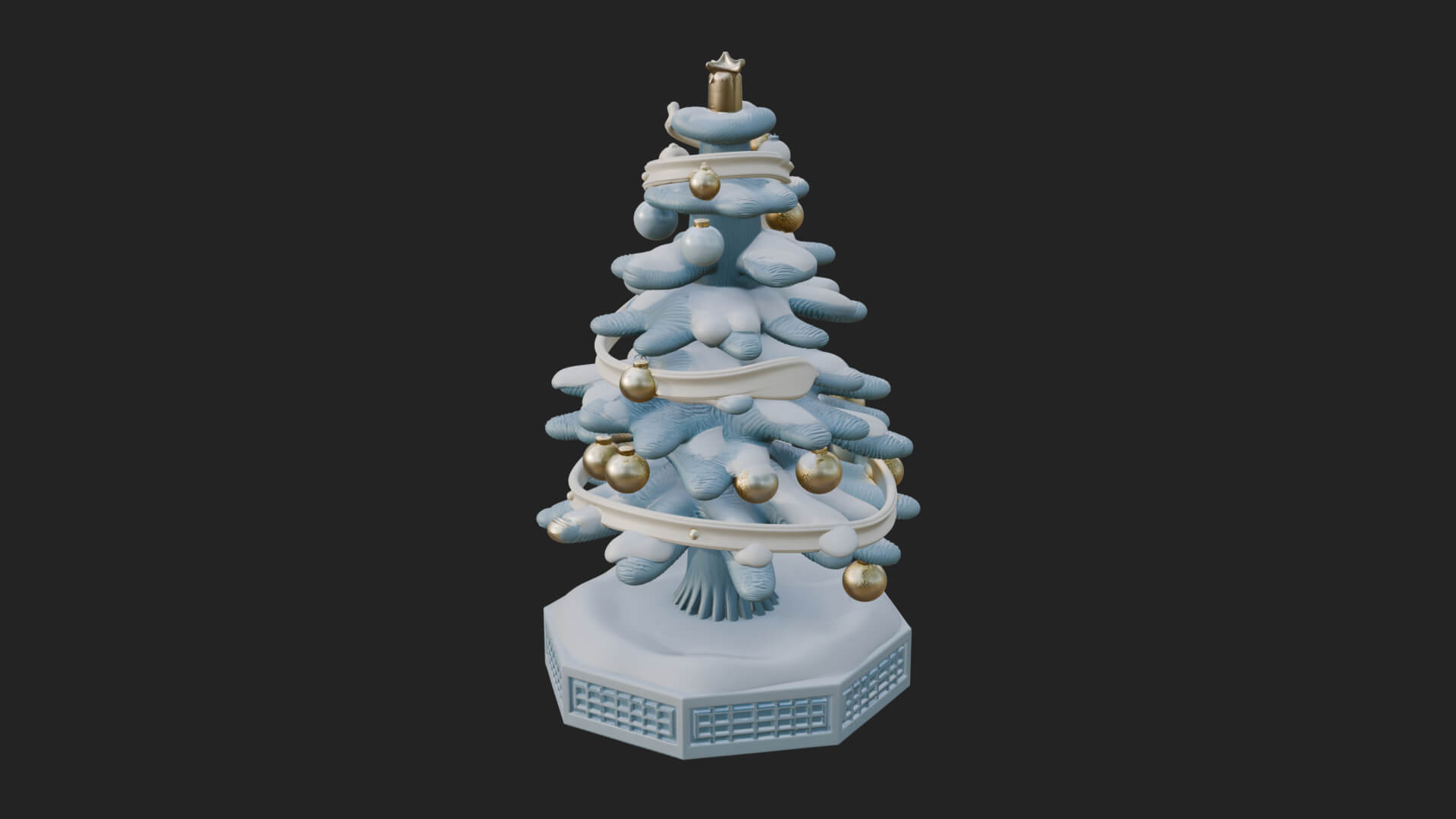 Decorated Christmas Tree Model Design 20 3D Print Model 3D Model