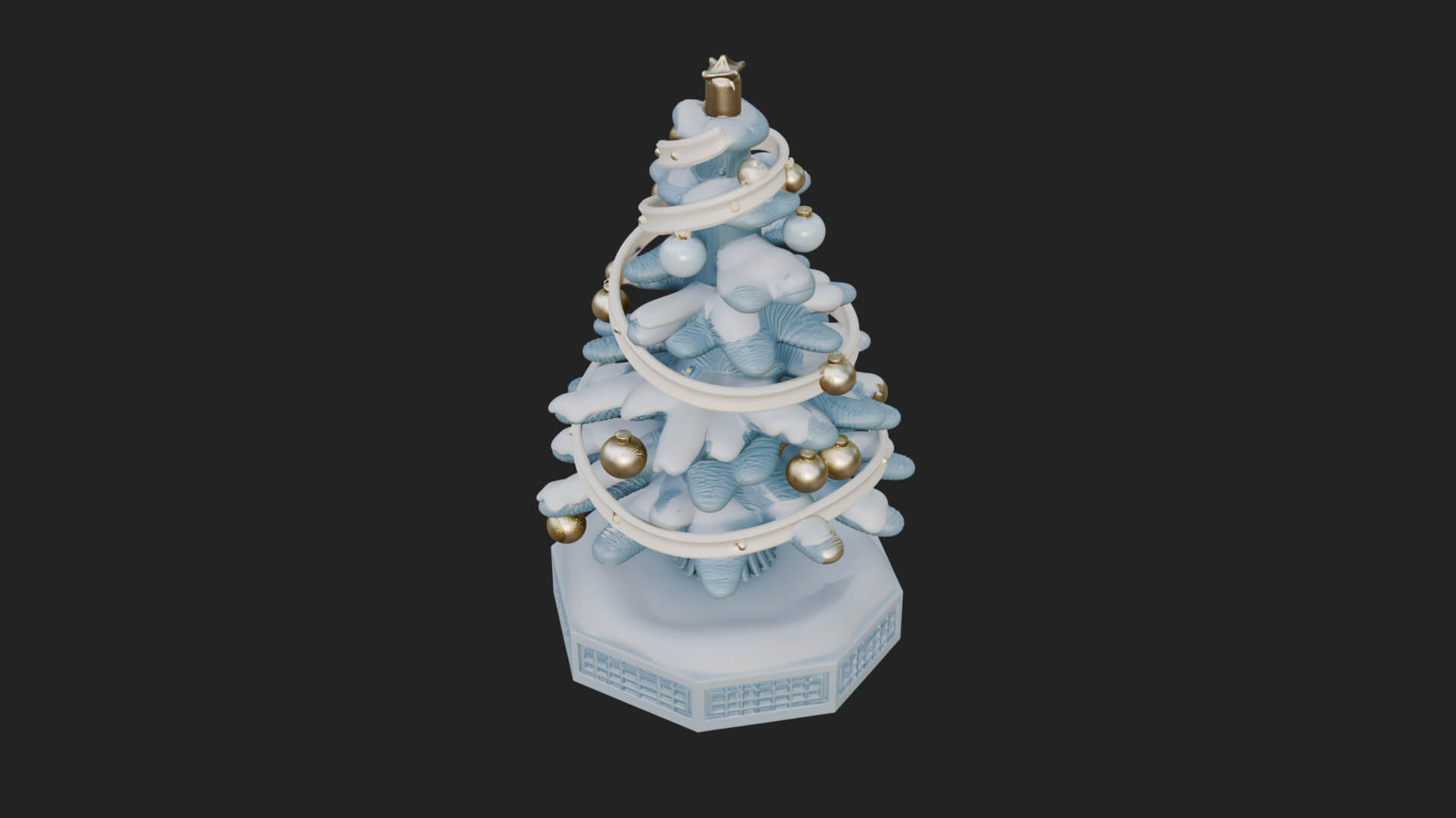 Decorated Christmas Tree Model Design 20 3D Print Model 3D Model