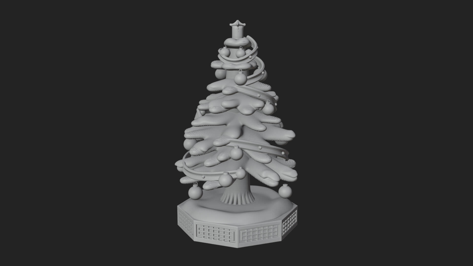 Decorated Christmas Tree Model Design 20 3D Print Model 3D Model