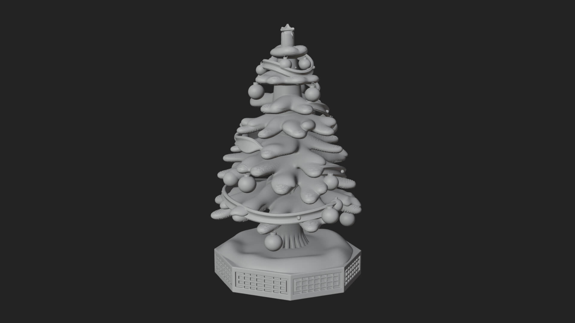 Decorated Christmas Tree Model Design 20 3D Print Model 3D Model