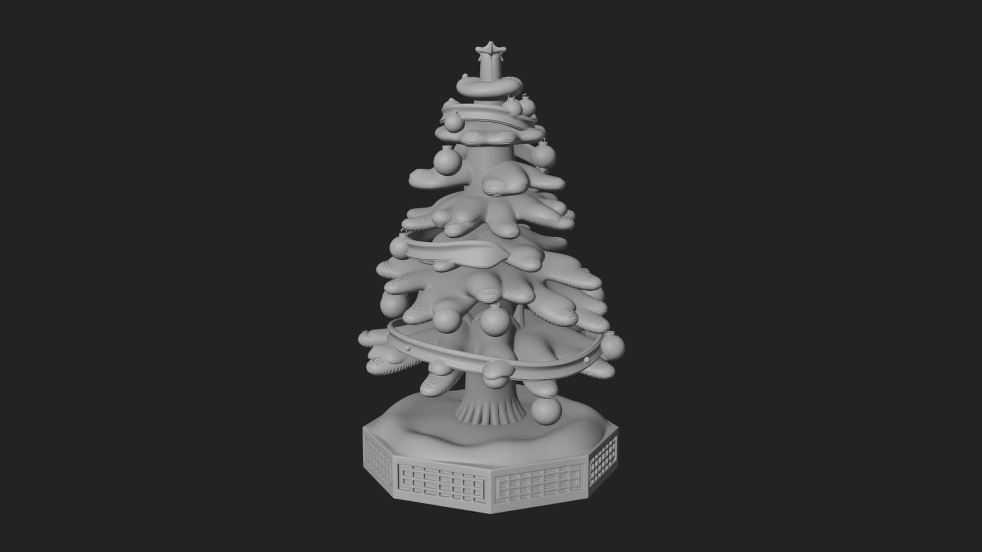 Decorated Christmas Tree Model Design 20 3D Print Model 3D Model
