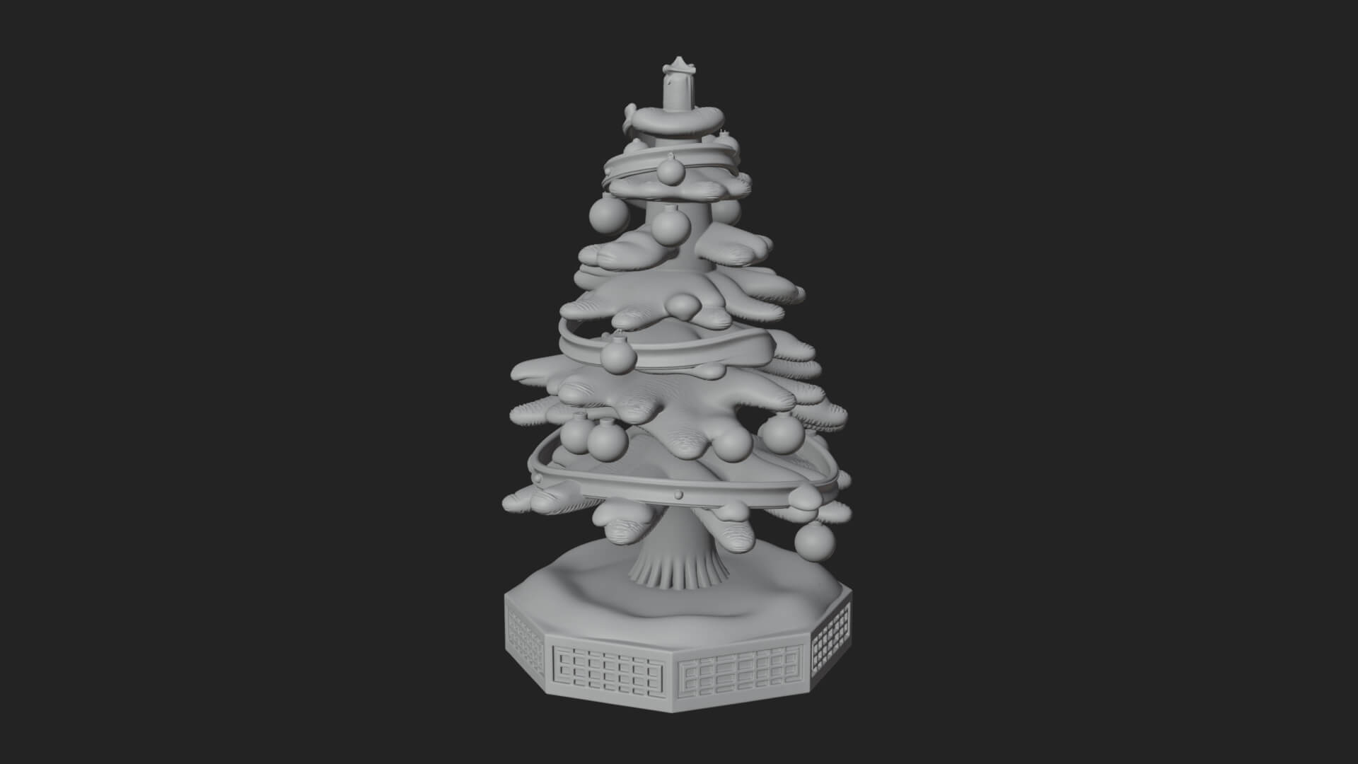Decorated Christmas Tree Model Design 20 3D Print Model 3D Model