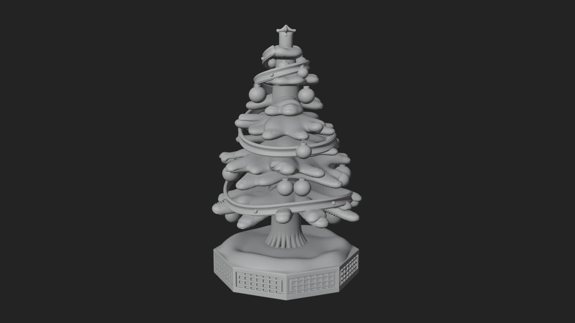 Decorated Christmas Tree Model Design 20 3D Print Model 3D Model
