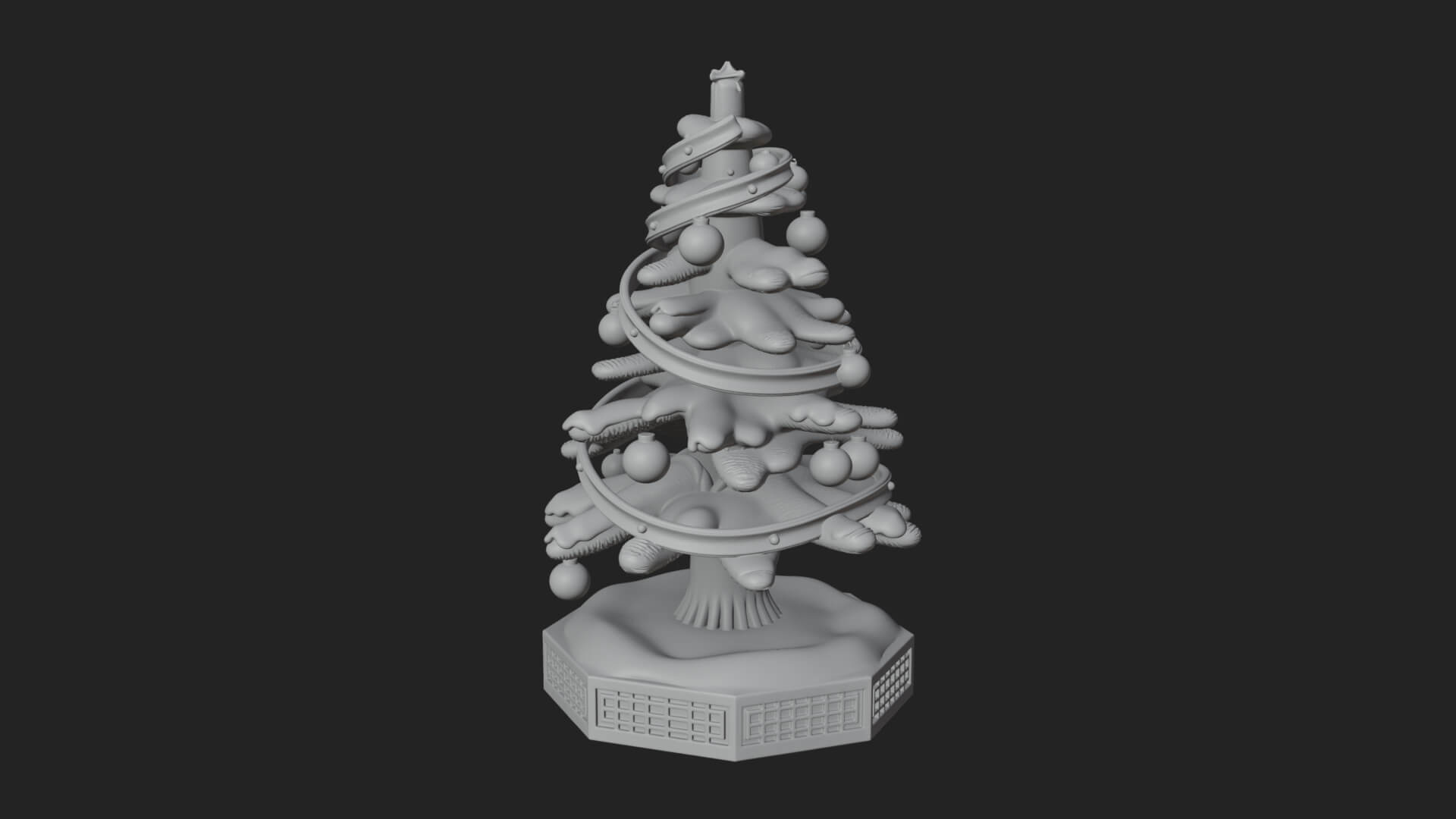 Decorated Christmas Tree Model Design 20 3D Print Model 3D Model