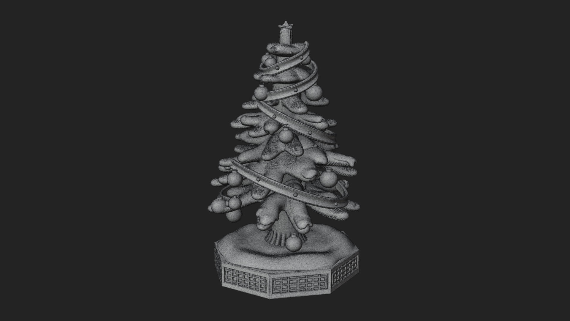 Decorated Christmas Tree Model Design 20 3D Print Model 3D Model