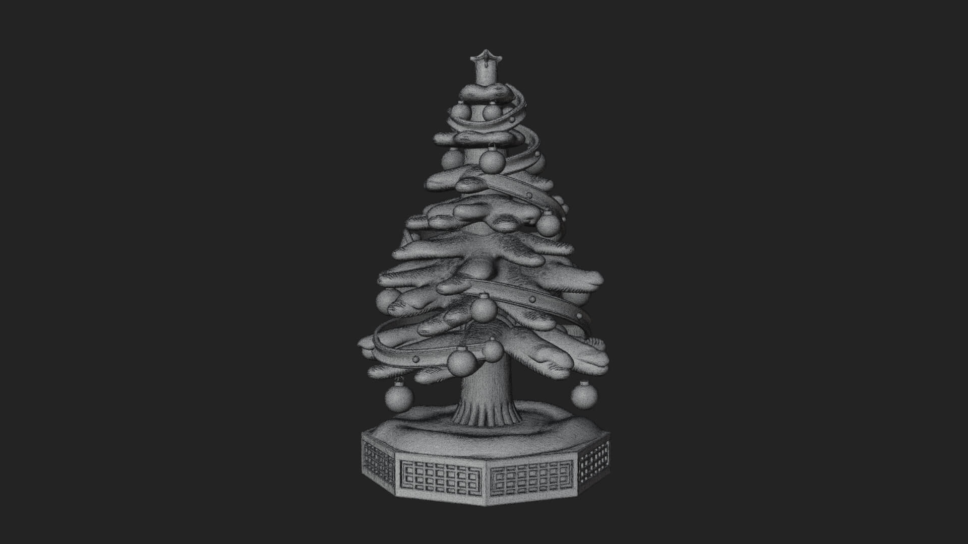 Decorated Christmas Tree Model Design 20 3D Print Model 3D Model