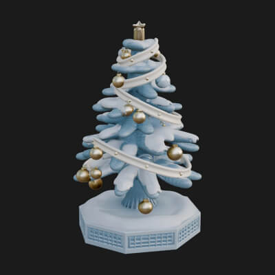 Decorated Christmas Tree Model Design 20 3D Print Model