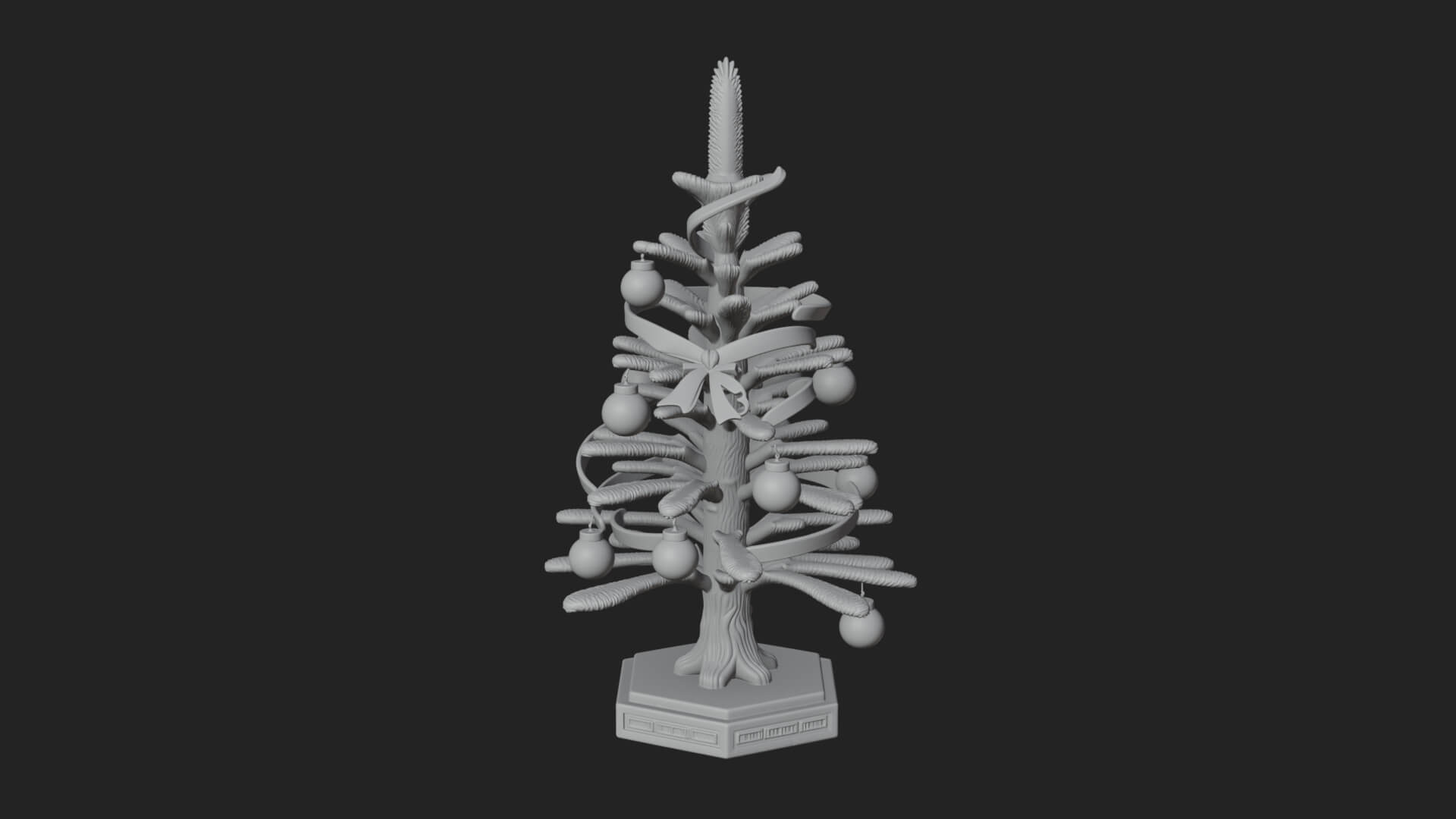 Decorated Christmas Tree Model Design 21 3D Print Model 3D Model