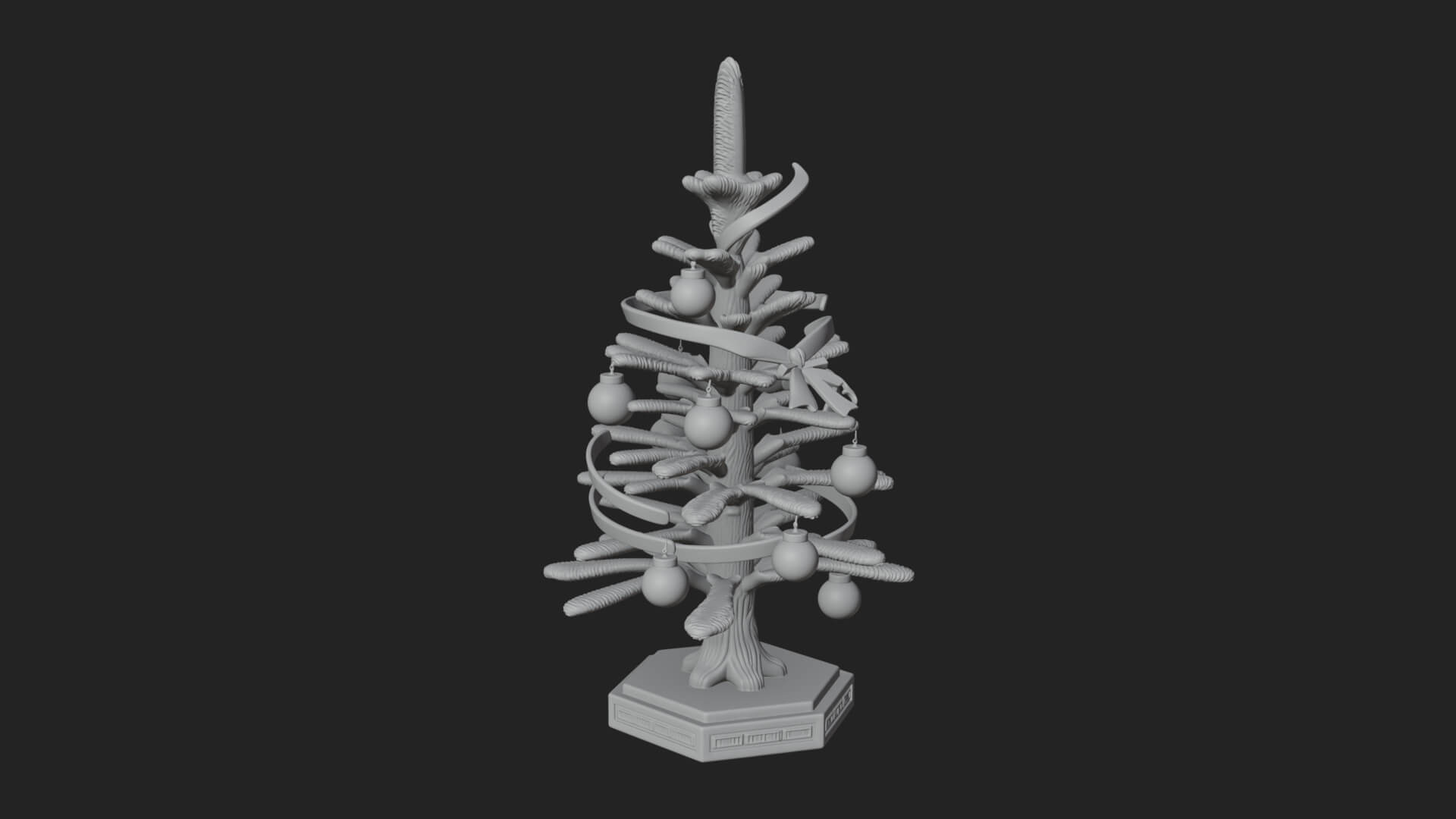 Decorated Christmas Tree Model Design 21 3D Print Model 3D Model