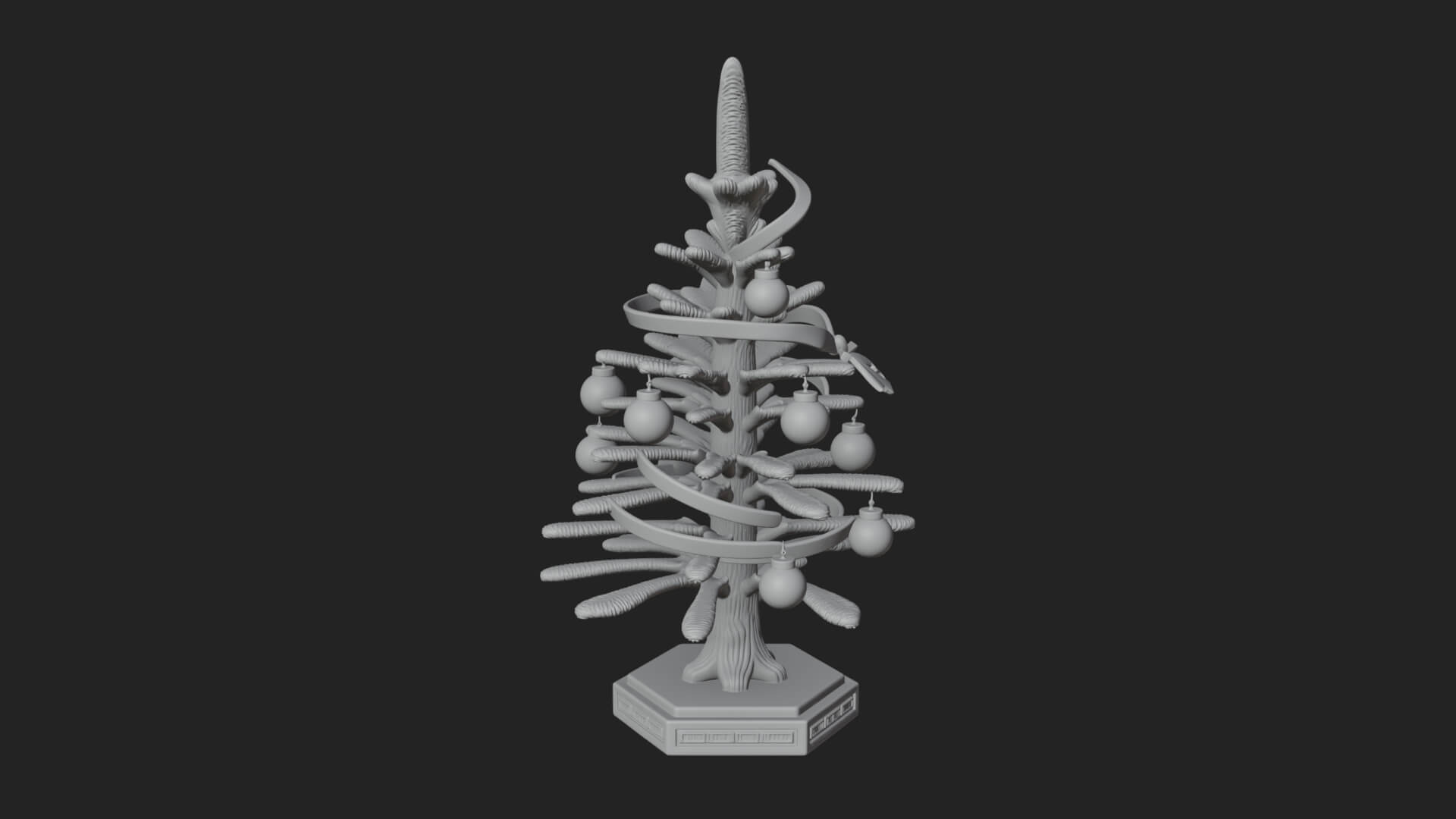 Decorated Christmas Tree Model Design 21 3D Print Model 3D Model