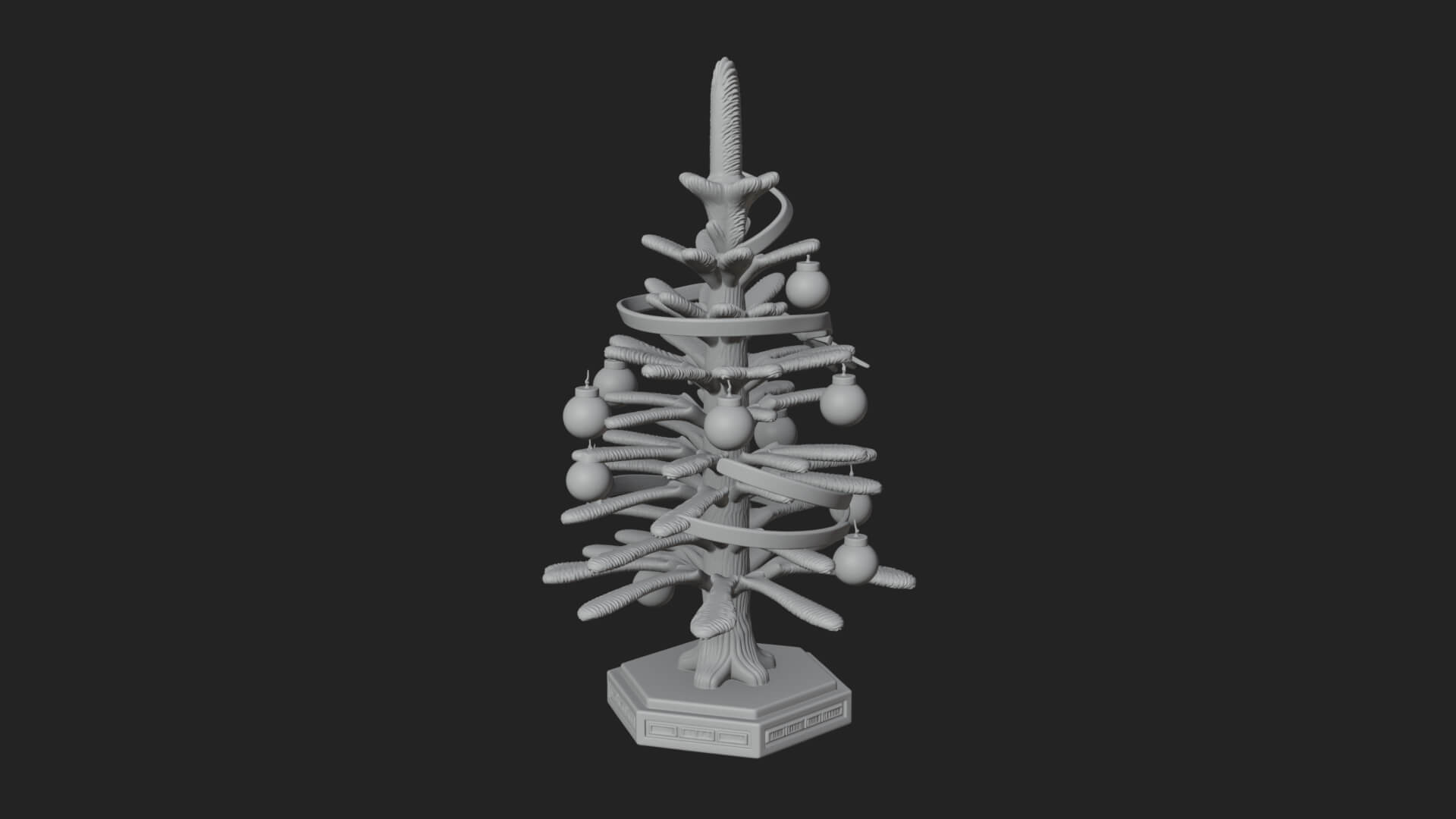 Decorated Christmas Tree Model Design 21 3D Print Model 3D Model