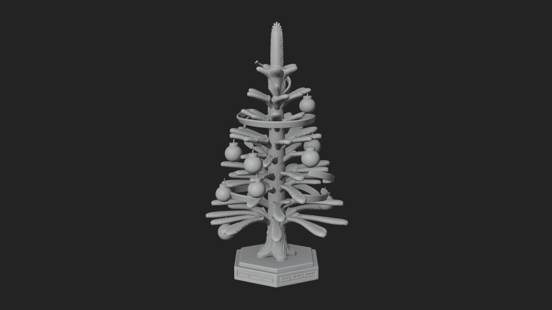 Decorated Christmas Tree Model Design 21 3D Print Model 3D Model