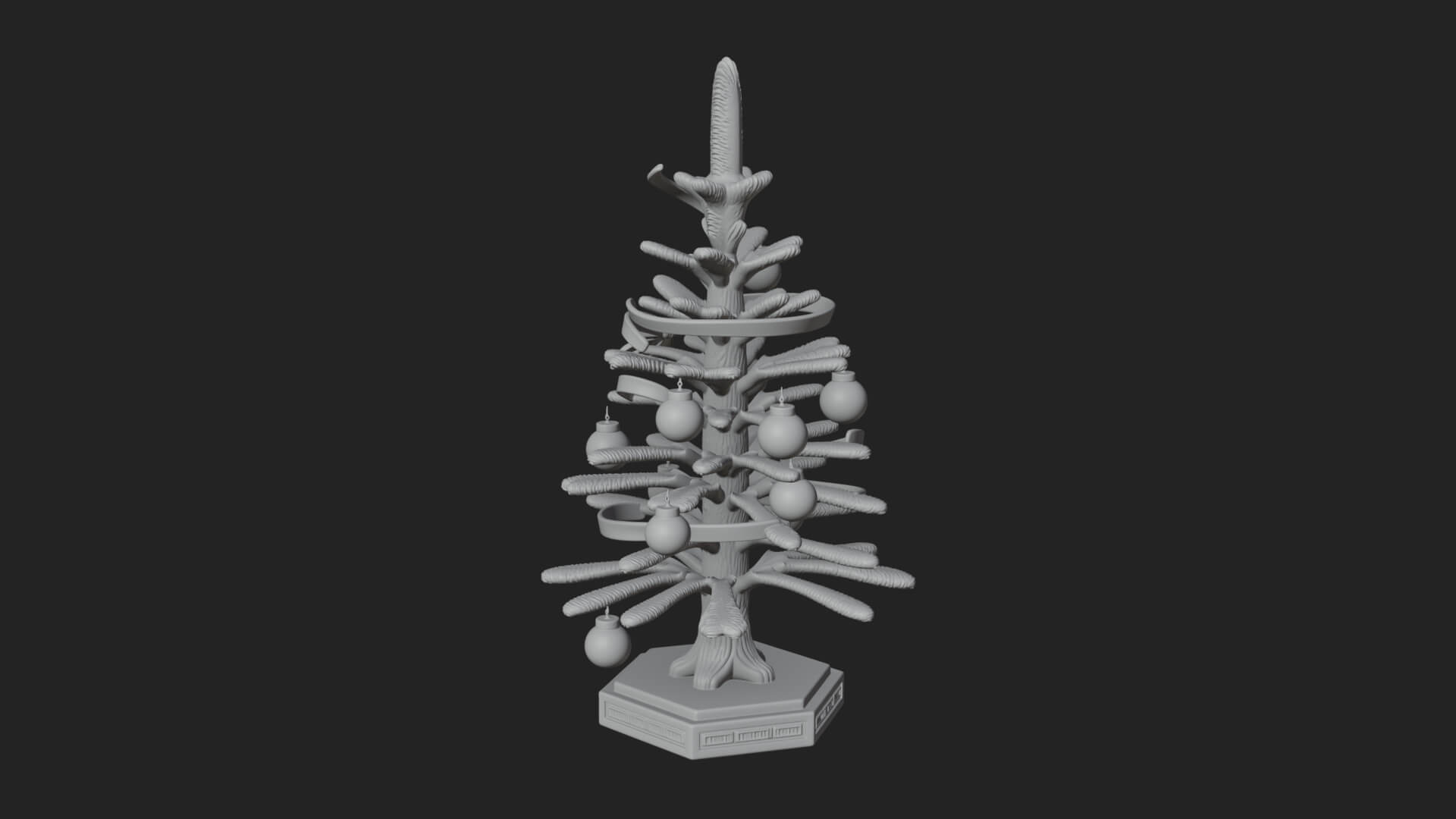 Decorated Christmas Tree Model Design 21 3D Print Model 3D Model