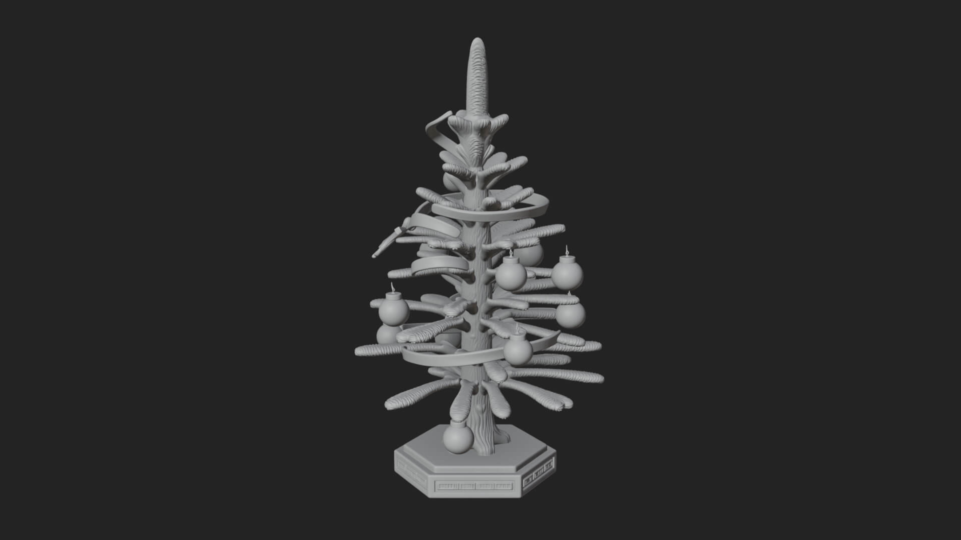 Decorated Christmas Tree Model Design 21 3D Print Model 3D Model