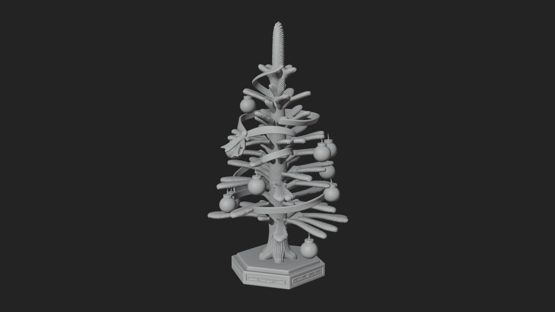 Decorated Christmas Tree Model Design 21 3D Print Model 3D Model
