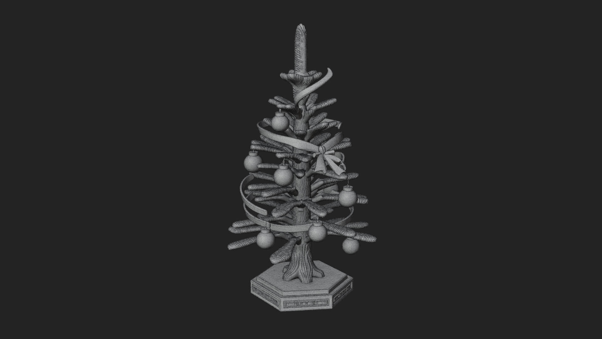 Decorated Christmas Tree Model Design 21 3D Print Model 3D Model