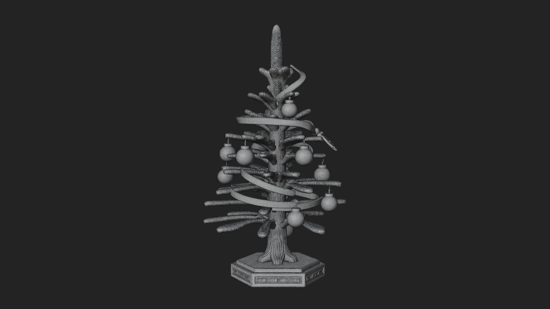 Decorated Christmas Tree Model Design 21 3D Print Model 3D Model