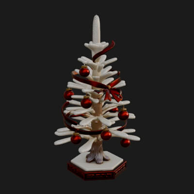 Decorated Christmas Tree Model Design 21 3D Print Model