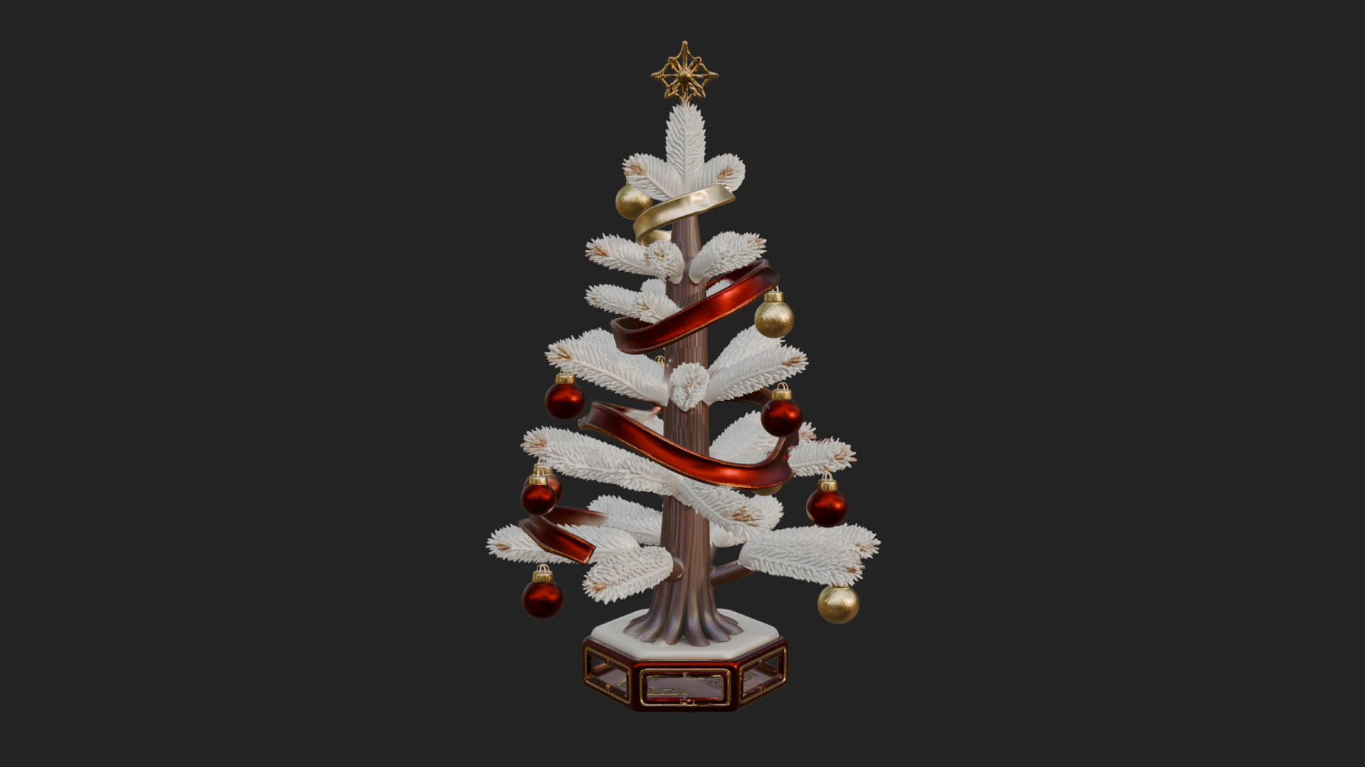 Decorated Christmas Tree Model Design 22 3D Print Model 3D Model