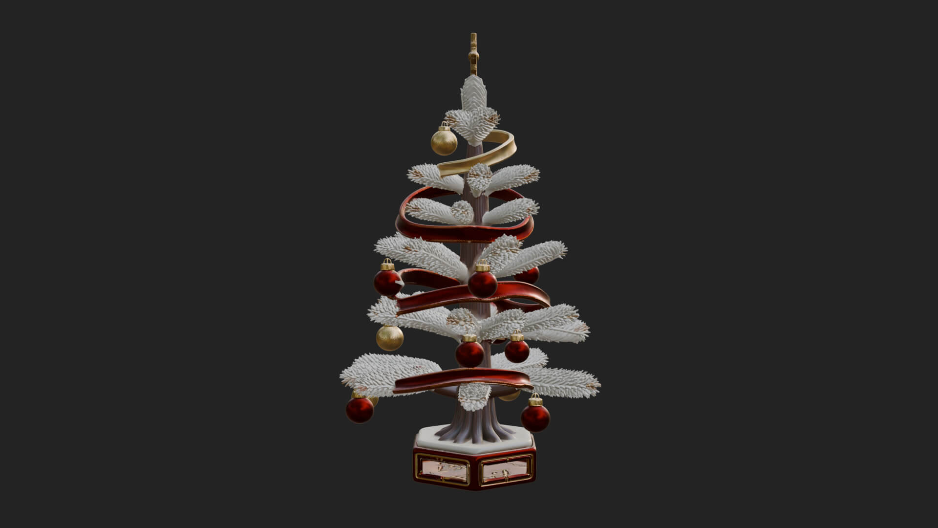 Decorated Christmas Tree Model Design 22 3D Print Model 3D Model
