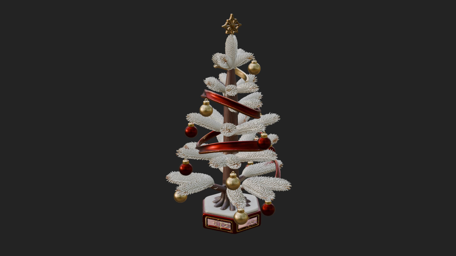 Decorated Christmas Tree Model Design 22 3D Print Model 3D Model