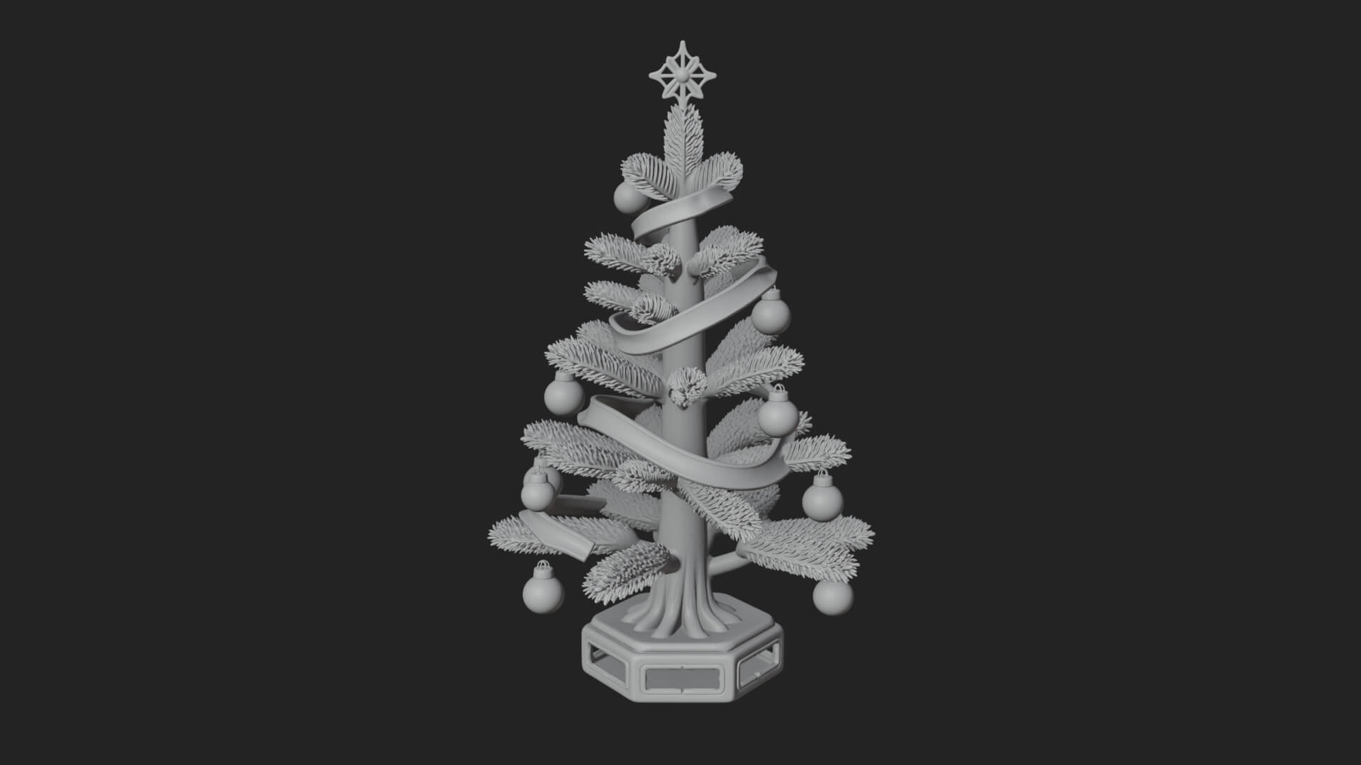 Decorated Christmas Tree Model Design 22 3D Print Model 3D Model