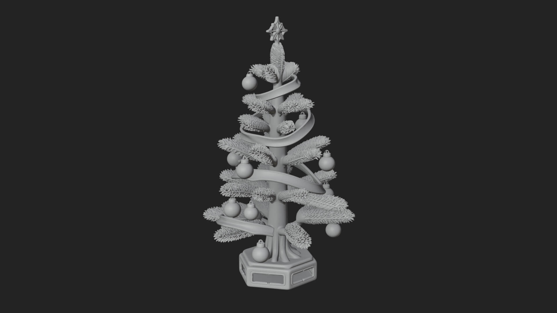Decorated Christmas Tree Model Design 22 3D Print Model 3D Model