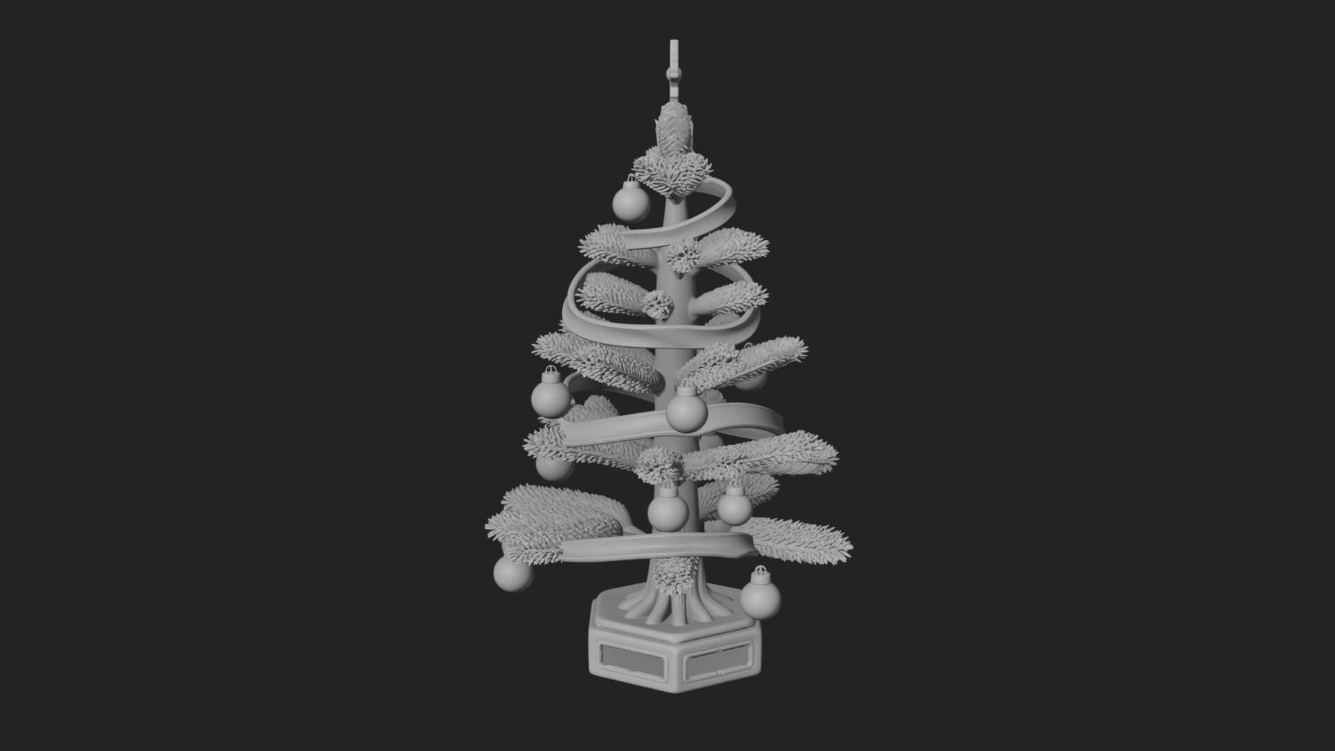 Decorated Christmas Tree Model Design 22 3D Print Model 3D Model
