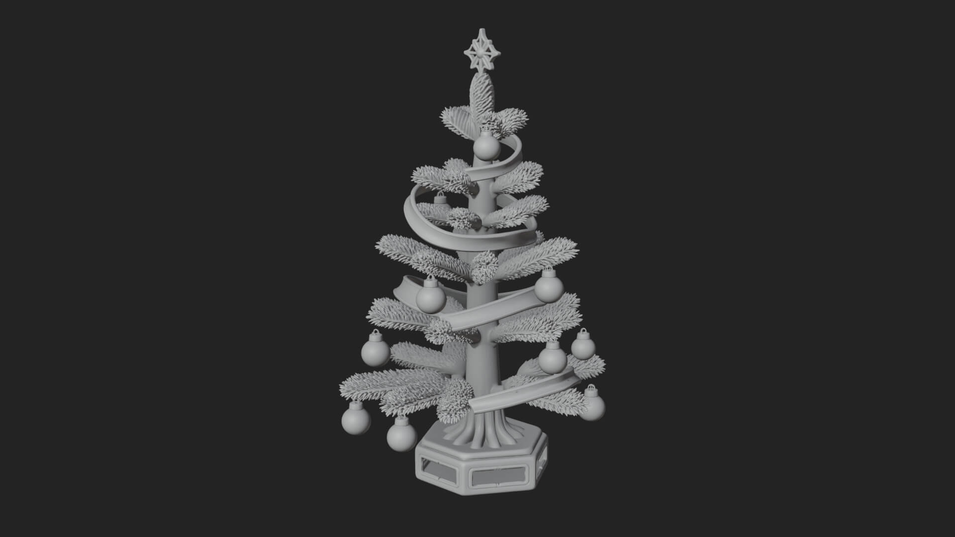 Decorated Christmas Tree Model Design 22 3D Print Model 3D Model