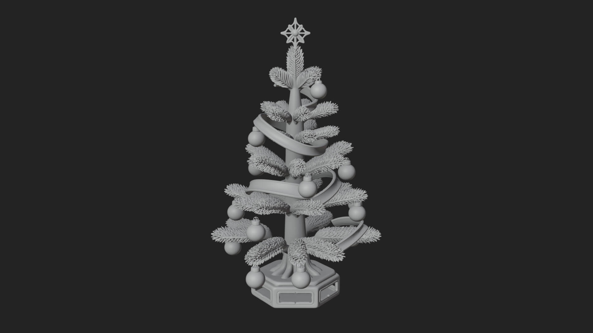 Decorated Christmas Tree Model Design 22 3D Print Model 3D Model