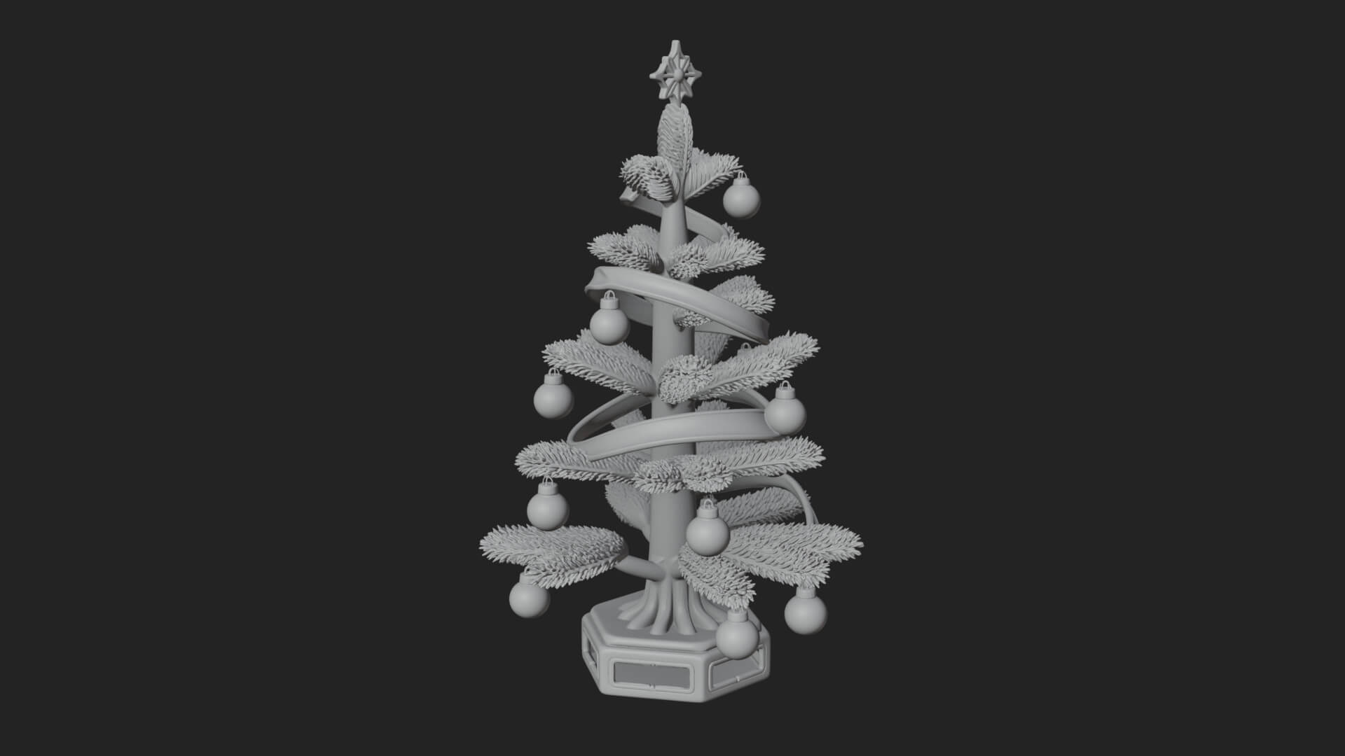Decorated Christmas Tree Model Design 22 3D Print Model 3D Model
