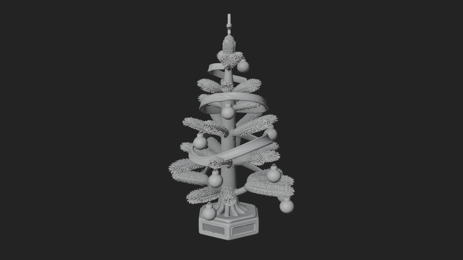 Decorated Christmas Tree Model Design 22 3D Print Model 3D Model