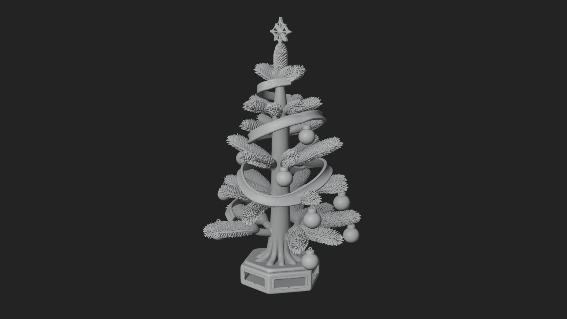 Decorated Christmas Tree Model Design 22 3D Print Model 3D Model