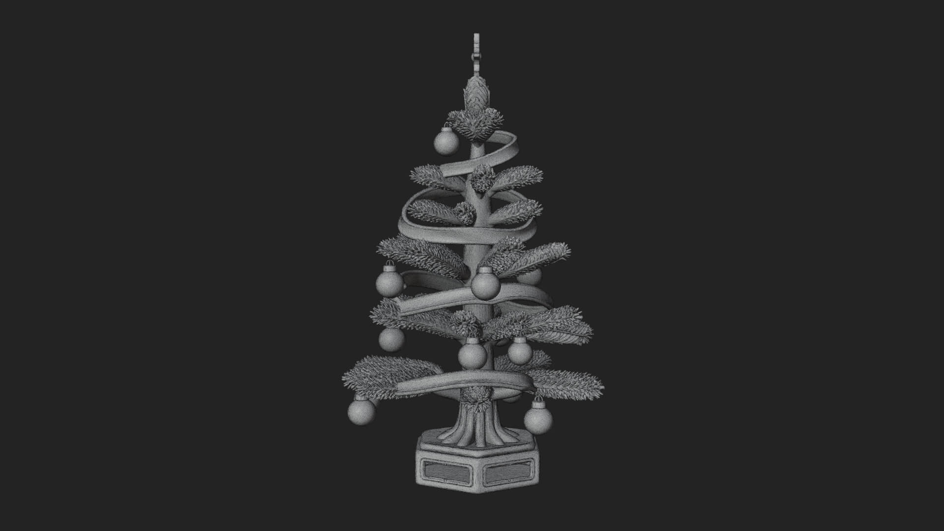 Decorated Christmas Tree Model Design 22 3D Print Model 3D Model
