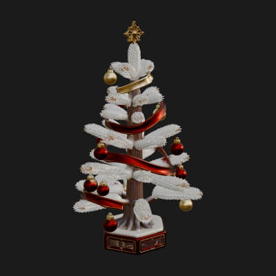 Decorated Christmas Tree Model Design 22 3D Print Model